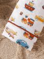 Baby Boy Spring And Autumn New Casual Cartoon Cute Style Car Ship Print Long Sleeves And Trousers Suit Loose And Comfortable