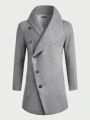 Manfinity Men Asymmetrical Neck Button Front Overcoat