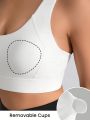 SHEIN Leisure Women'S Hollow Out Detail Hook And Eye Back Sports Bra