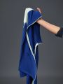 Women's Breathable Mesh Cut Out Sports Sweater Blue Jacket Slim Fit Summer Top, Activewear Matching Outfits 2024