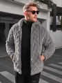 Manfinity Homme Knitted Casual Hooded Cardigan Sweatshirt (plus Size Men)