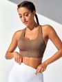 Yoga Basic Women's Seamless Khaki Sports Bra