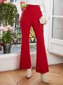 SHEIN Frenchy Button Decorated Flared Pants