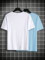 Extended Sizes Men Plus 2pcs Solid Tee