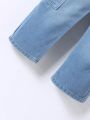 Toddler Boys' Medium Wash Denim Overalls In Blue