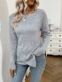 SHEIN LUNE Slit Side Sweater With Dropped Shoulder Sleeve