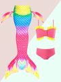 Young Girl's Mermaid Scale Printed Swimsuit Set