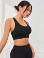 Yoga Basic Adjustable Hollow Out Sports Bra With Back Closure