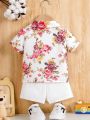 Baby Boy's Floral Beach Vacation Tropical Shirt And 100% Shorts Street Fashion Outfit