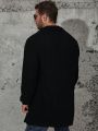 Extended Sizes Men Plus Dual Pocket Open Front Cardigan