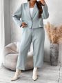 SHEIN Unity Plus Solid Blazer & Suit Pants