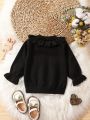 Baby Girl Ruffle Trim Flare Sleeve Sweater