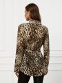 Random Leopard Print Long Sleeve Shirt