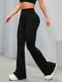 Daily&Casual Women's Ribbed Sport Bell Bottom Pants