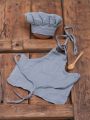 Baby Girl Solid Tank Top & Shorts & Hat Photo Outfit