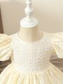 Baby Girl Solid Puff Sleeve Party Dress