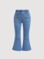 SHEIN Young Girl High Elasticity High Waist Casual Flared Jeans