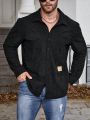 Extended Sizes Men's Plus Size Corduroy Long Sleeve Shirt