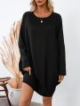 Women'S Loose Fit Drop Shoulder Dress