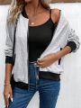 Women's Fashion Sporty Minimalist Grey Jacket