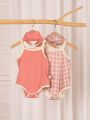 Baby Girls' 2pcs Sleeveless Strap Bodysuit