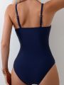 SHEIN Swim BAE Ladies' Mesh Patchwork One-piece Swimsuit