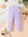 SHEIN Baby Boy 3pcs Letter Patched Detail Ribbed Knit Pants