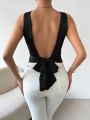 SHEIN Privé Knot Backless Vest Top