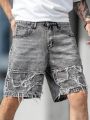 Manfinity EMRG Men'S Frayed Edge Denim Shorts