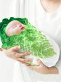 3d Print Cabbage Newborn Photography Swaddle Wrap Blanket And Hat Set, Super Soft Baby Flannel Blanket