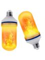 LED Flame Light Bulbs, 4 Modes Fire Light Bulbs, E26 Base Flame Bulb, Halloween Decorations Outdoor Indoor Home, Halloween Lights Bulbs (Yellow)