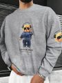 Manfinity Hypemode Men Slogan & Cartoon Graphic Sweatshirt