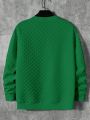 Manfinity Homme Men'S Stretchy Knit Round Neck Sweatshirt