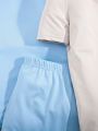SHEIN Teen Boy'S Casual Short Sleeve T-Shirt, Shorts, Tight-Fitting Pajamas & Home Wear, Multi-Piece Set