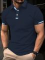 Manfinity Men Contrast Trim Polo Shirt