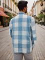 Manfinity Homme Men Plus Buffalo Plaid Dual Pocket Shacket Without Tee