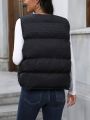 SHEIN LUNE 2023 New Arrival Women's Winter Padded Vest, Simple, Warm, Fashionable