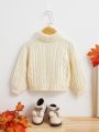 SHEIN Baby Cable Knit Turtleneck Sweater