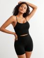 SHEIN Leisure Solid Color Seamless Fixed Cup Camisole