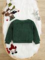 SHEIN Baby Boys' Cute Embroidered Pattern Long Sleeve Fleece Sweatshirt