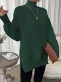 SHEIN Essnce High Neck Drop Shoulder Sweater