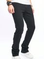 Men's Loose Fit Straight Leg Jeans With Slant Pockets