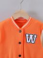 Young Girl Letter Patched Colorblock Varsity Jacket