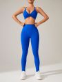 Women's Twisted Strap Tank Top And Leggings Sportswear Set