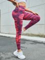 Tie Dye Wideband Waist Sports Leggings