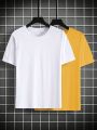 Extended Sizes Men Plus 2pcs Solid Tee