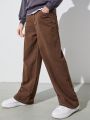 Teenage Boys' Cool Street-Style Loose Brown Jeans