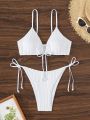 SHEIN Swim Vcay Solid Color Two-Piece Swimsuit