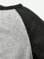 Cozy Cub Baby Boys' 2pcs/set Colorblock Round Neck Striped Sleeve Sweatshirt