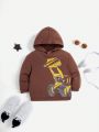 SHEIN Kids QTFun Young Boy Excavator Print Hoodie